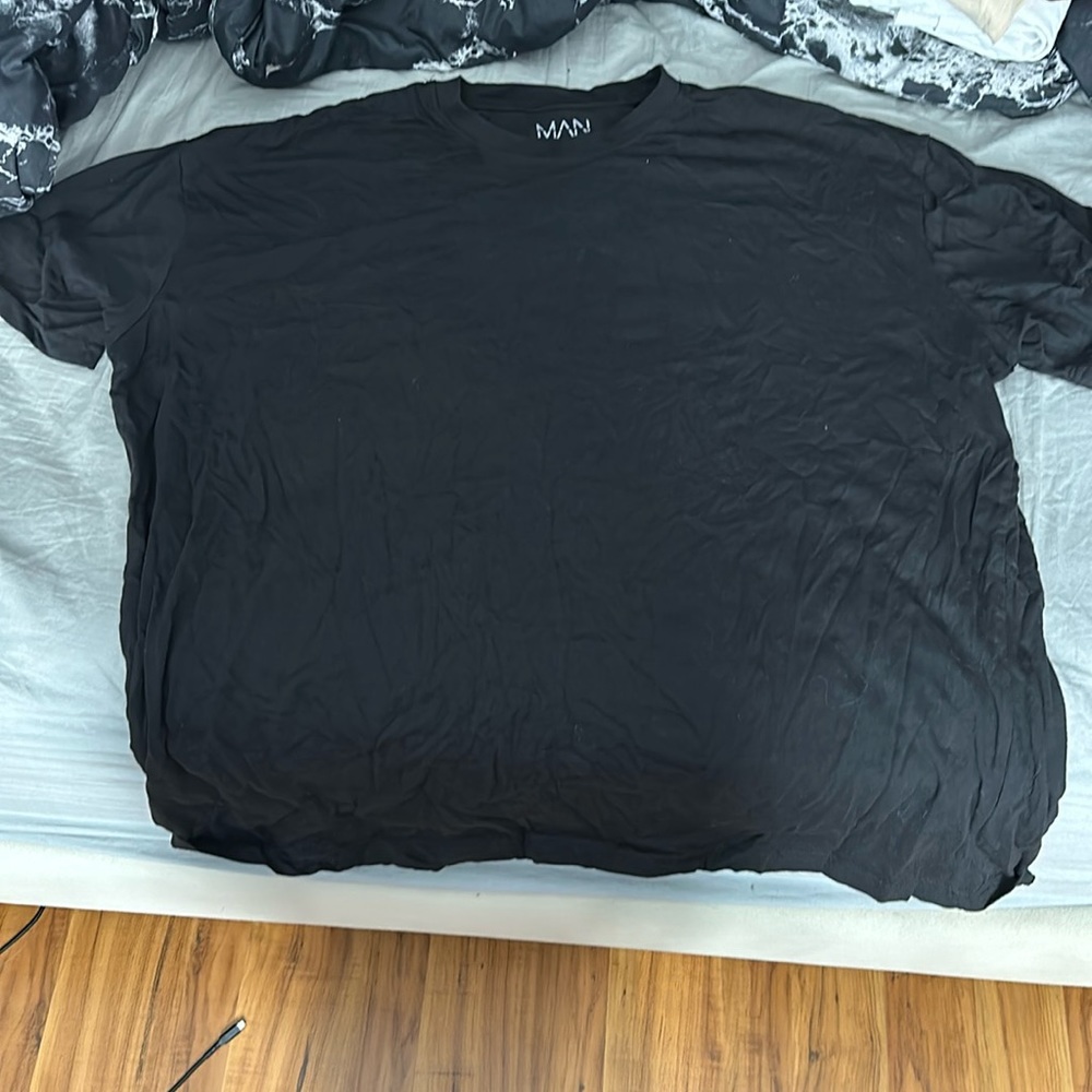 boohooman oversized black t shirt size xl